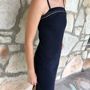 Navy blue vintage prom dress